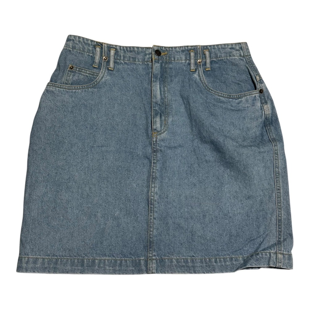 Vintage‎ Exchange Unlimited Light Wash Denim Jean Skirt Women's 12 (32 Waist)